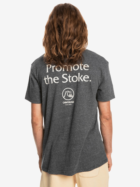 Quiksilver Tmavo šedá pánska džínsová košeľa Quiksilver Gone Words
