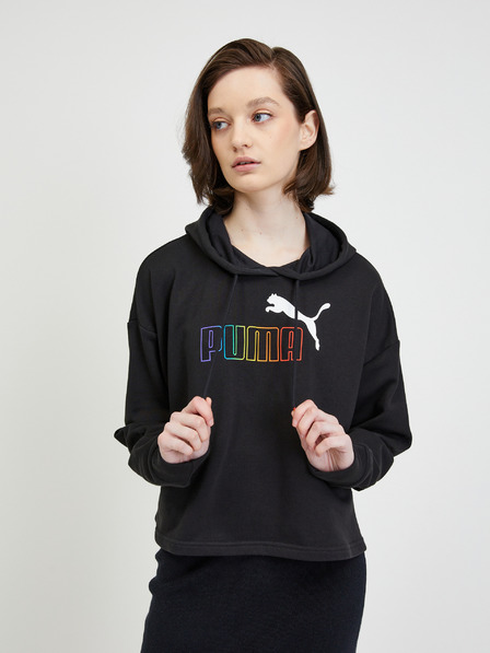 Puma Čierna dámska mikina s kapucňou Puma Rainbow