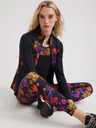 Desigual Čierne dámske kvetinové športové legíny Desigual Run