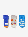 Happy Socks Sada troch párov modrých vzorovaných ponožiek Happy Socks
