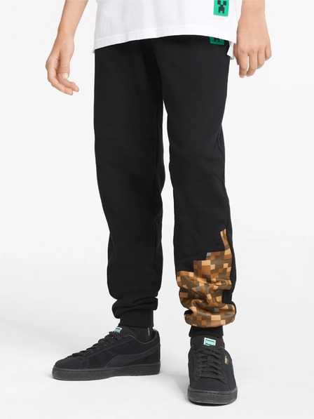 Puma Čierne chlapčenské tepláky Puma x MINECRAFT