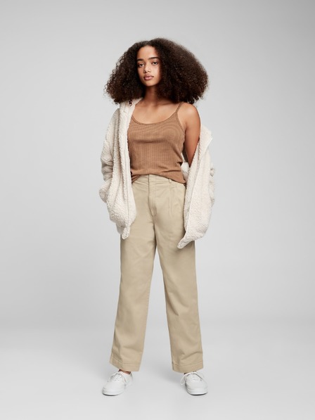 GAP Detské skladané khaki nohavice GAP