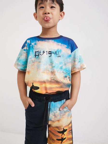 Desigual Tmavomodré chlapčenské šortky Desigual Angel
