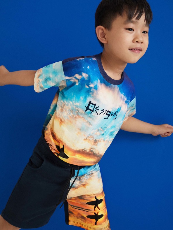 Desigual Tmavomodré chlapčenské šortky Desigual Angel