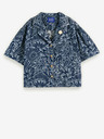 Scotch & Soda Tmavomodré dámske tričko Scotch & Soda s kvetmi