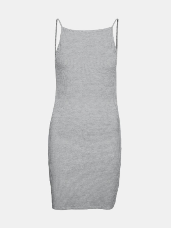 Noisy May Svetlosivé rebrované šaty s rukávmi Noisy May Edda