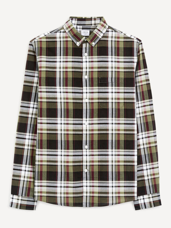 Celio Bielo-čierna pánska kockovaná košeľa Celio Bapop