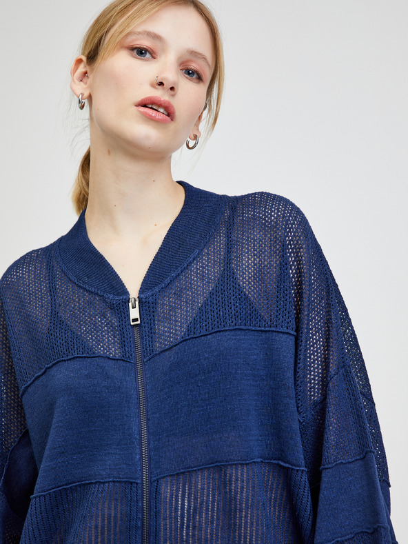 Diesel Tmavomodrá dámska plátenná mikina Diesel Alexa