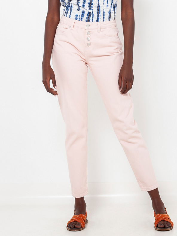 CAMAIEU Svetloružové slim fit nohavice CAMAIEU