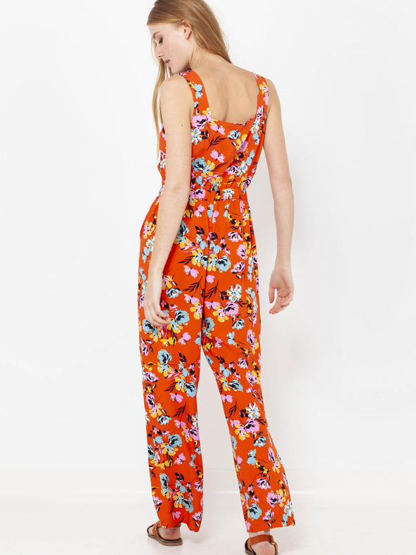 CAMAIEU Oranžový kvetinový overal CAMAIEU