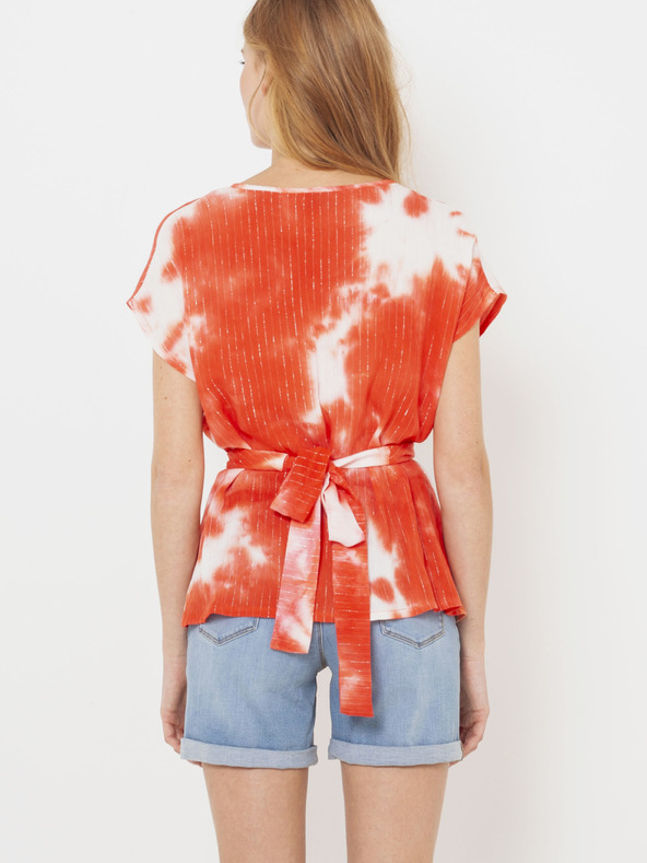 CAMAIEU Červená batikovaná blúzka CAMAIEU