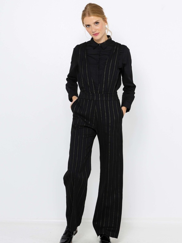 CAMAIEU Čierny pruhovaný overal CAMAIEU