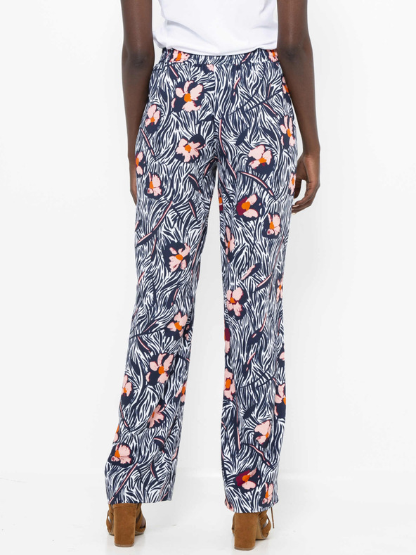 CAMAIEU Tmavomodré kvetované nohavice CAMAIEU