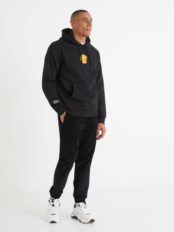 Celio Čierna pánska mikina s kapucňou Celio Squid Game