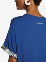 Desigual Modré kvetinové šaty Desigual Vest Solimar