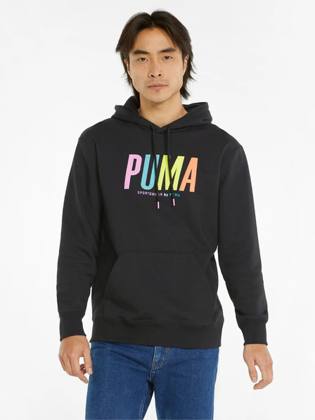 Puma Čierna pánska mikina s kapucňou Puma