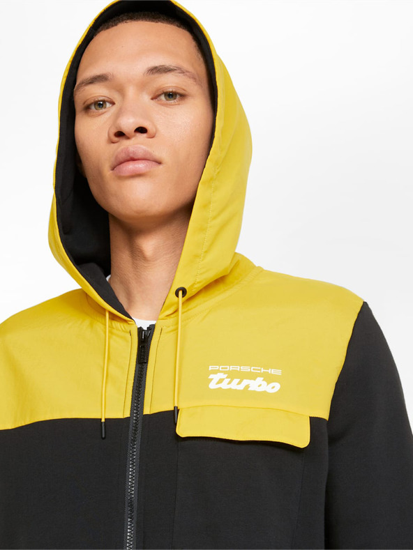 Puma Žlto-čierna pánska športová mikina s kapucňou Puma