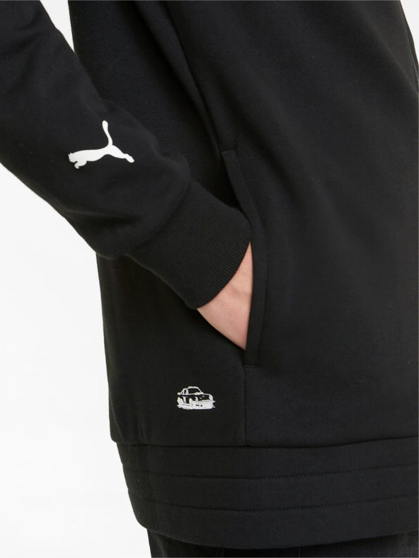 Puma Žlto-čierna pánska športová mikina s kapucňou Puma