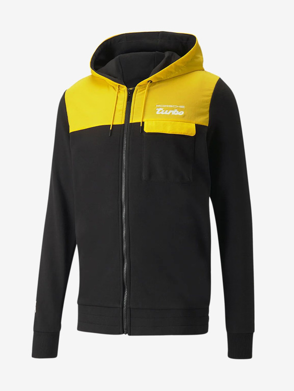 Puma Žlto-čierna pánska športová mikina s kapucňou Puma