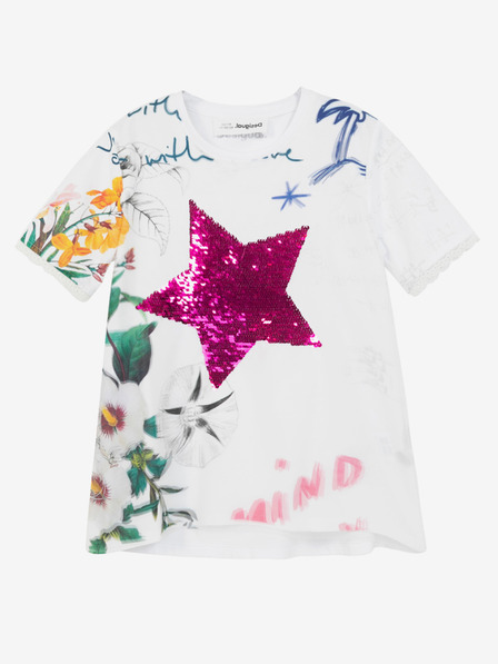 Desigual Desigual TS Amparo Biele dievčenské vzorované tričko