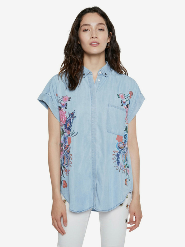 Desigual Modrá košeľa Desigual Cam Sullivan