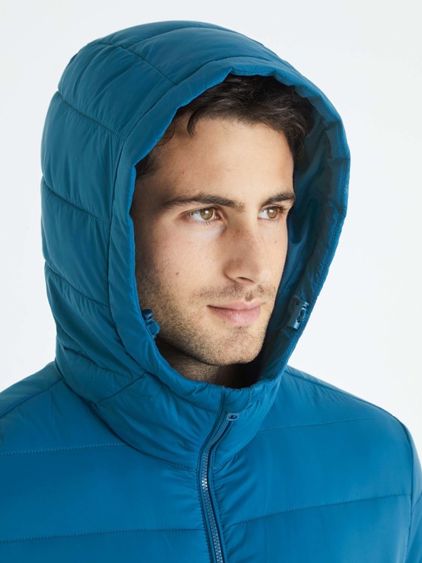 Celio Modrá pánska ľahká prešívaná bunda Celio