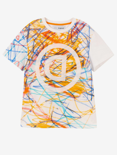 Desigual Desigual TS Liam Biele vzorované dievčenské tričko