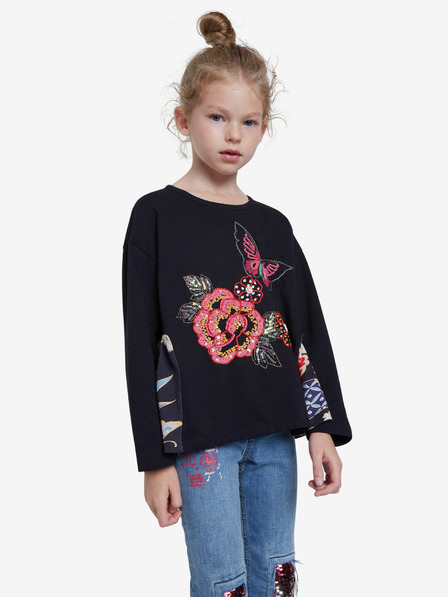 Desigual Čierne dievčenské tričko Desigual TS Norwich