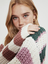 Trendyol Zeleno-biely dámsky pruhovaný oversized sveter Trendyol