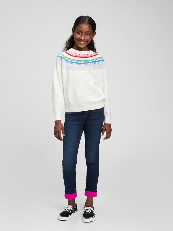 GAP Detské zateplené džínsy skinny GAP