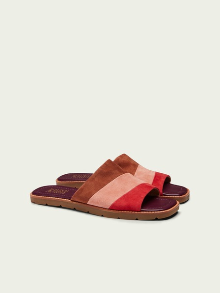 Scotch & Soda Červeno-hnedé dámske semišové papuče Scotch & Soda Tilda