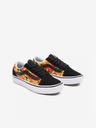 Vans Oranžovo-čierne detské semišové tenisky so vzorom VANS Flame Camo