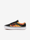 Vans Oranžovo-čierne detské semišové tenisky so vzorom VANS Flame Camo