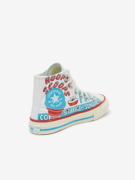 Converse Modro-biele detské členkové tenisky so vzorom Converse Sweet Scoops