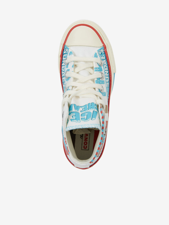 Converse Modro-biele detské členkové tenisky so vzorom Converse Sweet Scoops