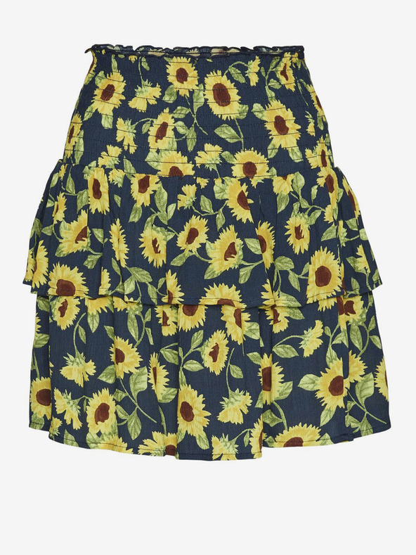 Noisy May Žlto-modrá kvetovaná krátka sukňa Noisy May Sunflower