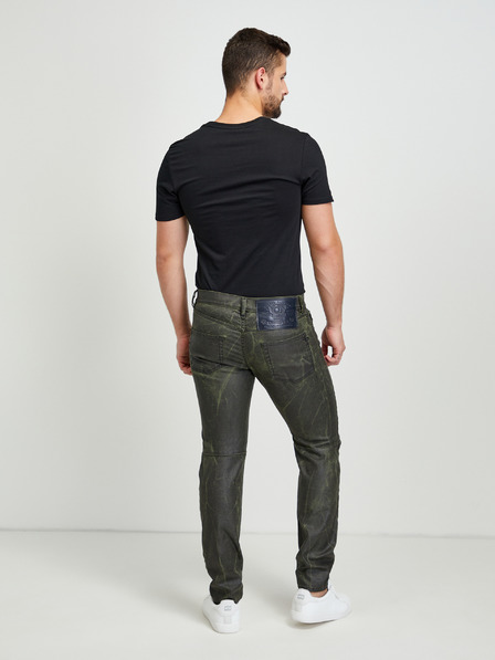 Diesel Zeleno-šedé pánske vzorované skinny fit džínsy Diesel Strukt