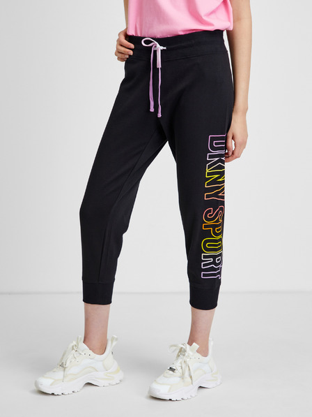 DKNY DKNY Čierne dámske športové orezané tepláky