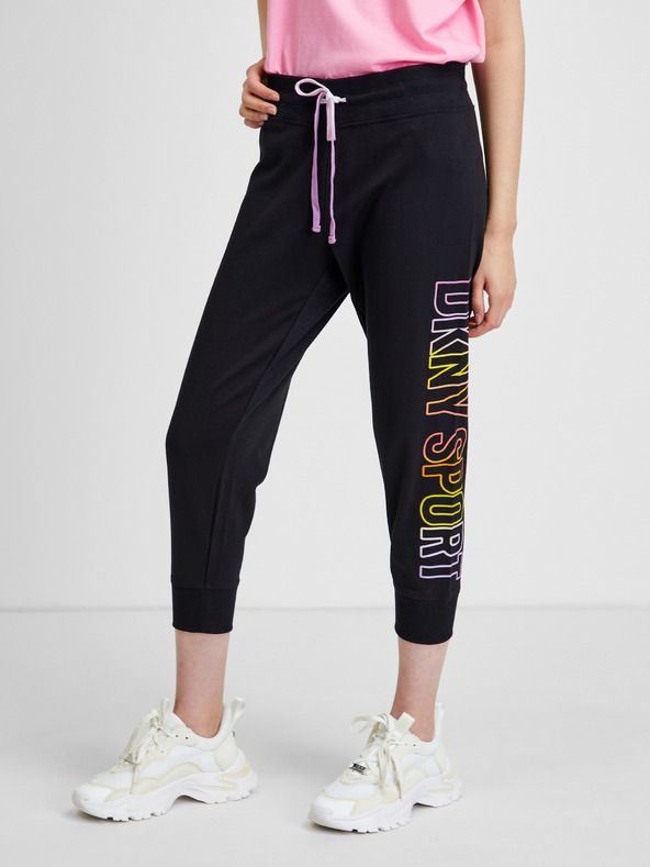DKNY DKNY Čierne dámske športové orezané tepláky