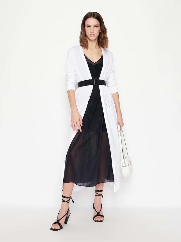 Armani Exchange Tmavomodré midi šaty Armani Exchange