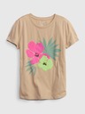 GAP Detské organic tričko s flitrami floral GAP