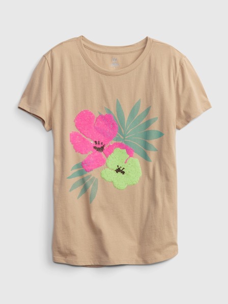 GAP Detské organic tričko s flitrami floral GAP