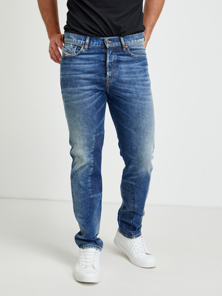 Diesel Diesel Fining Modré pánske džínsy skinny fit s vyšívaným efektom