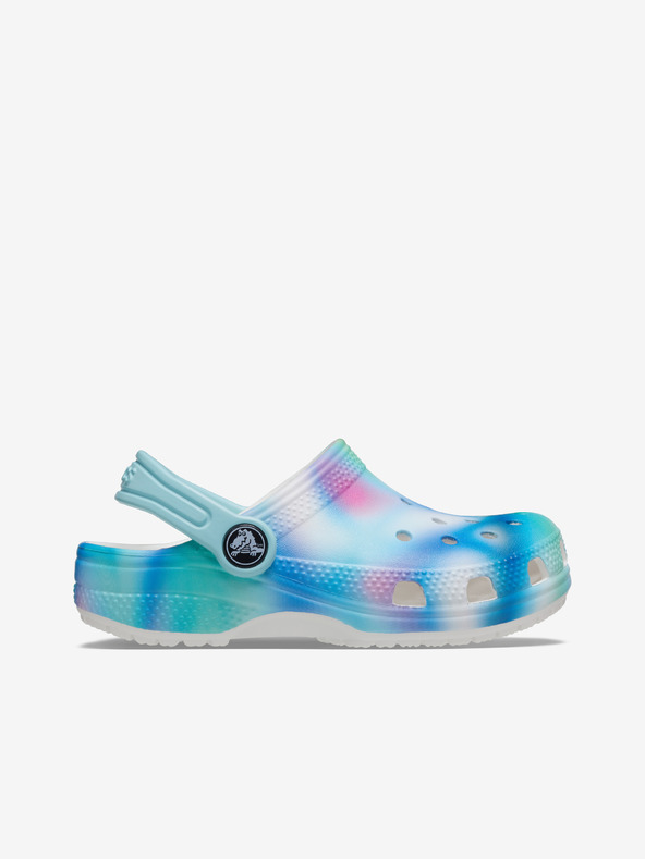 Crocs Modré vzorované dievčenské papuče Crocs