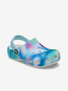 Crocs Modré vzorované dievčenské papuče Crocs