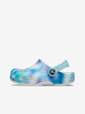 Crocs Modré vzorované dievčenské papuče Crocs