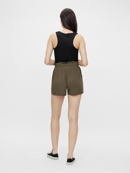 Pieces Khaki šortky s vreckami Pieces Neora