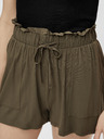 Pieces Khaki šortky s vreckami Pieces Neora