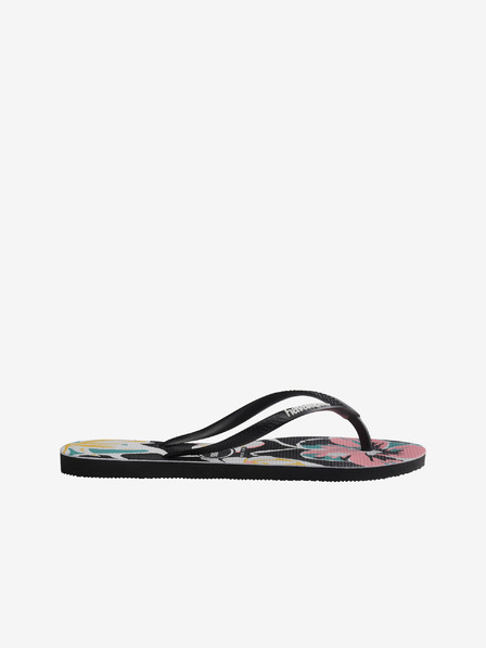 Havaianas Čierne dámske kvetinové žabky Havaianas