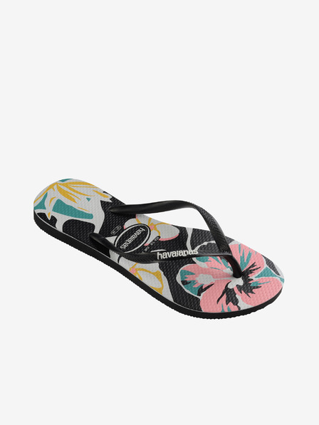 Havaianas Čierne dámske kvetinové žabky Havaianas